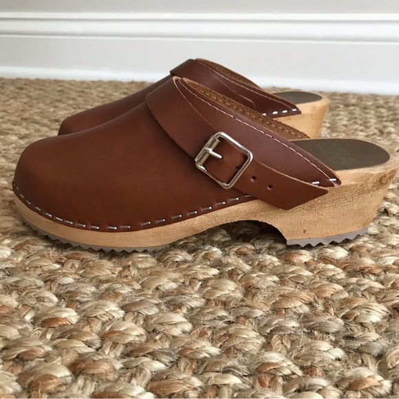 New: MIA Alma Leather and Wood Clog. Made in Sweden. Size 37 - Picture 14 of 16